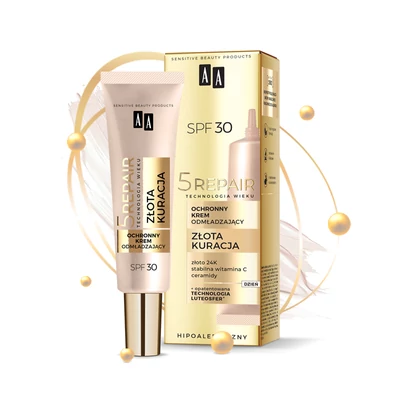 AA 5 REPAIR - GOLDEN TREATMENT - Bőrfiatalító fényvédő krém SPF 30, 50 ml AA 5 REPAIR - GOLDEN TREATMENT - Bőrfiatalító fényvédő krém SPF 30, 50 ml