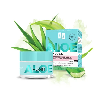 AA ALOE - Hidratáló és nyugtató hatású krém-hab 100% aloe vera kivonattal, nappali és éjszakai használatra, 50 ml AA ALOE - Hidratáló és nyugtató hatású krém-hab 100% aloe vera kivonattal, nappali és éjszakai használatra, 50 ml