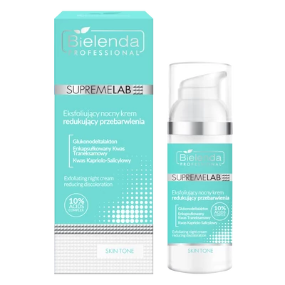 SUPREMELAB - SKIN TONE - Bőrszínjavító és hámlasztó hatású éjszakai arckrém, 50 ml