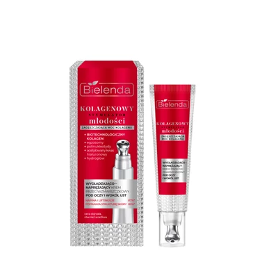 BIELENDA - COLLAGEN YOUTH STIMULATOR - Simító-feszesítő ránctalanító krém szemre és ajakra, 15 ml