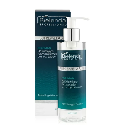 SUPREMELAB - MEN LINE - Frissítő és tisztító hatású arclemosó gél férfiaknak, 200 ml