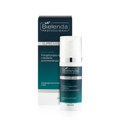 SUPREMELAB - MEN LINE - Energizáló és ránctalanító hatású arckrém féfiaknak kollagénnel és koffeinnel, 50 ml