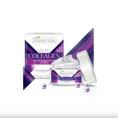 BIELENDA - NEURO COLLAGEN - Ráncfeltöltő hatású krém kollagén-peptiddel 50+, 50 ml