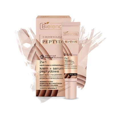 BIELENDA - FIRMING PEPTIDES - 2in1 Feszesítő és ránctalanító hatású szemkörnyéki krém-szérum, 15 ml BIELENDA - FIRMING PEPTIDES - 2in1 Feszesítő és ránctalanító hatású szemkörnyéki krém-szérum, 15 ml
