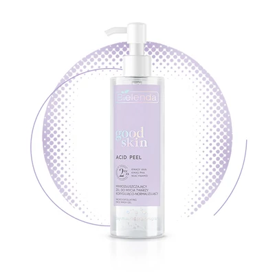 BIELENDA - GOOD SKIN - Acid Peel Korrigáló és normalizáló hatású mikro-hámlasztó arclemosó gél, 195 g BIELENDA - GOOD SKIN - Acid Peel Korrigáló és normalizáló hatású mikro-hámlasztó arclemosó gél, 195 g