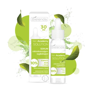 BIELENDA - SKIN ACADEMY SOLUTION - Mikro-hámlasztó és bőrkisimító hatású szérum, 30 ml BIELENDA - SKIN ACADEMY SOLUTION - Mikro-hámlasztó és bőrkisimító hatású szérum, 30 ml