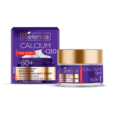Bielenda Calcium + Q10 - 60+ Újjáépítő és ránctalanító hatású nappali krém-koncentrátum 50 ml