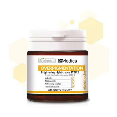 BIELENDA - DR. MEDICA OVERPIGMENTATION - Bőrszínvilágosító hatású éjszakai arckrém - 2. lépés, 50 ml BIELENDA - DR. MEDICA OVERPIGMENTATION - Bőrszínvilágosító hatású éjszakai arckrém - 2. lépés, 50 ml