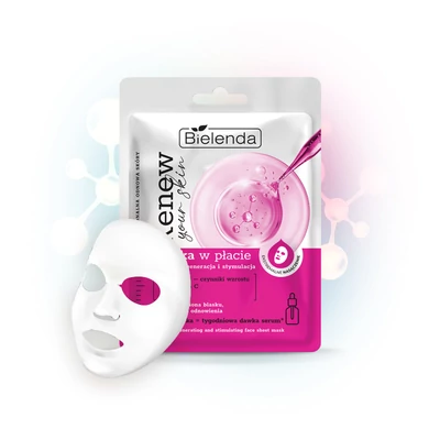 BIELENDA - RENEW YOUR SKIN - Intenzív regeneráló és stimuláló hatású fátyolmaszk C-Vitaminnal, 1 db