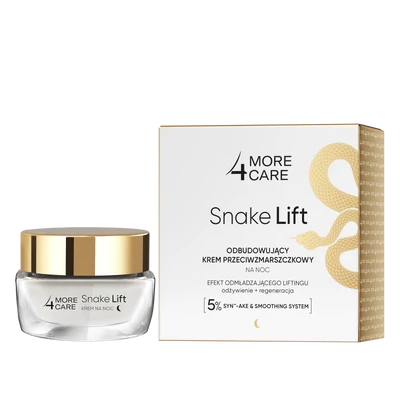More4Care Snake Lift - Újjáépítő és ránctalanító hatású éjszakai arckrém 50 ml