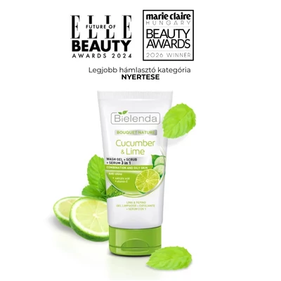 BIELENDA - UBORKA ÉS LIME - 3in1 Arclemosó Gél + Peeling + Szérum, 150 g