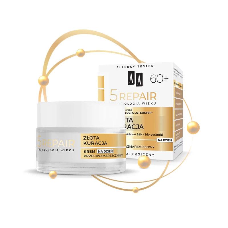 AA 5 REPAIR - GOLDEN TREATMENT - Ránctalanító hatású nappali krém 60+, 50 ml