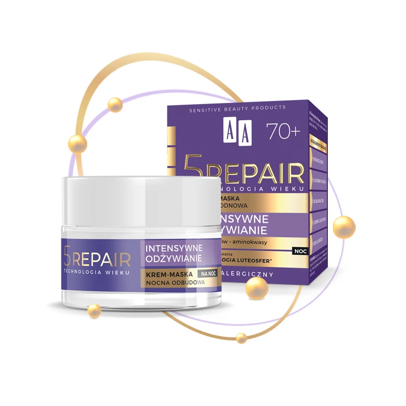 AA 5 REPAIR - INTENSIVE NOURISHING - Éjszakai újjáépítő hatású krém-maszk 70+, 50 ml