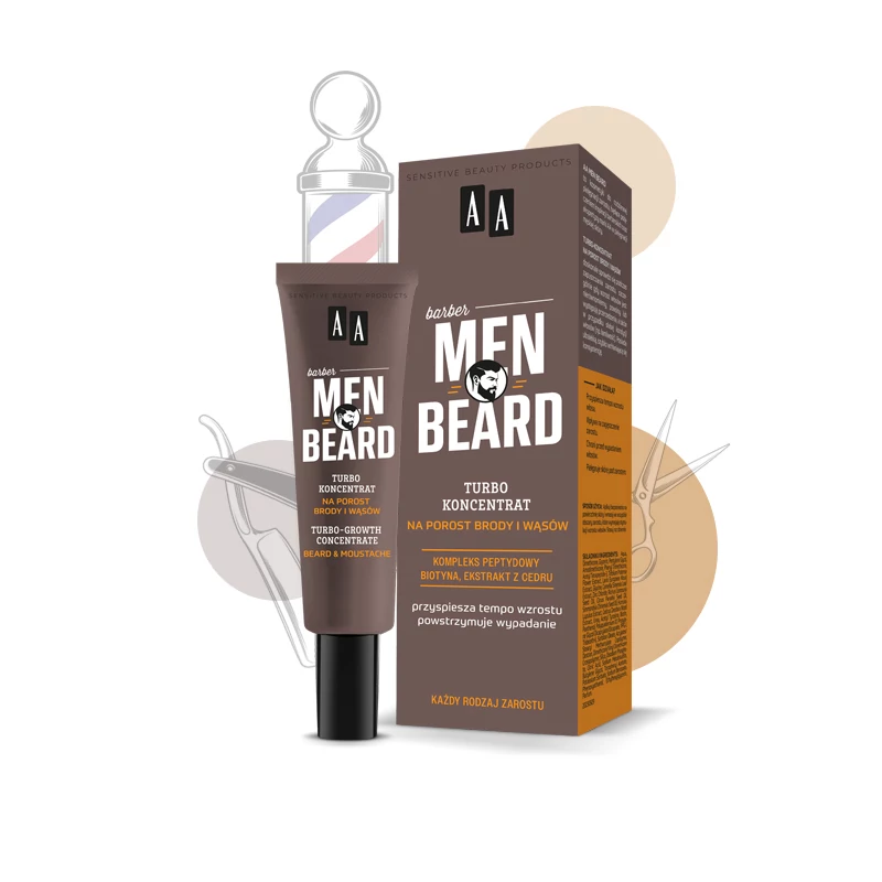 AA MEN BEARD - Szakáll- és hajnövesztő hatású turbo-koncentrátum, 30 ml