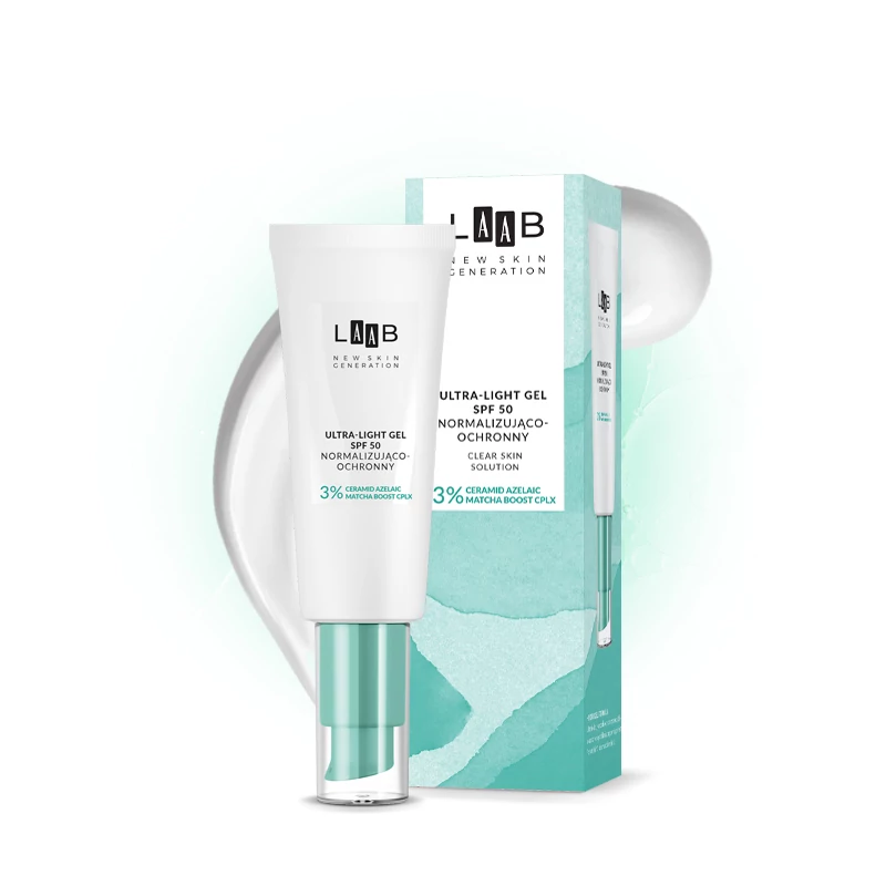 AA LAAB - CLEAR SKIN SOLUTION - Ultra könnyű normalizáló és mattító hatású fényvédő gél SPF 50, 40 ml
