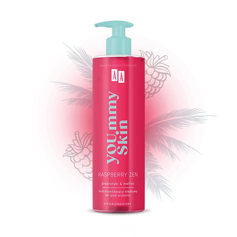 AA YOUmmy Skin Raspberry Zen Hidratáló hatású tusfürdő gél 400 ml