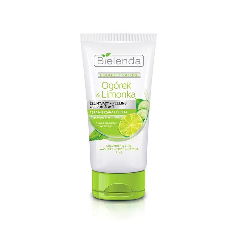 Bielenda Uborka és Lime 3in1 Arclemosó Gél + Peeling + Szérum 150 g