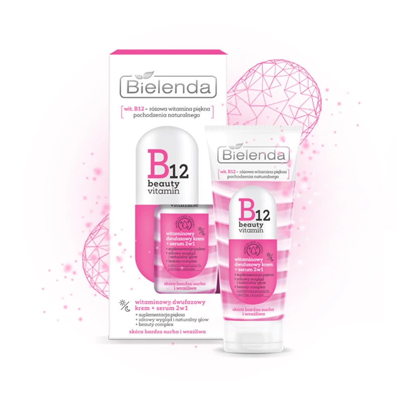 Bielenda B12 Beauty Vitamin Kétfázisú vitamin krém-szérum 45 g