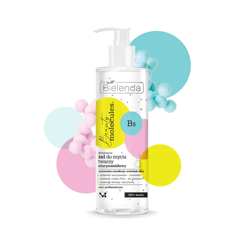 BIELENDA - BEAUTY MOLECULES - Niacinamid arclemosógél problémás bőrre, 195 g