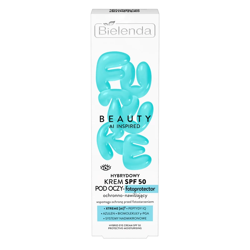 BIELENDA FUTURE BEAUTY AI INSPIRED - HIBRID HIDRATÁLÓ ÉS FÉNYVÉDŐ SZEMKÖRNYÉKÁPOLÓ KRÉM SPF 50, 15 ml