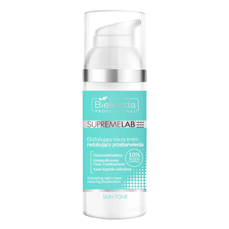 SUPREMELAB - SKIN TONE - Bőrszínjavító és hámlasztó hatású éjszakai arckrém, 50 ml