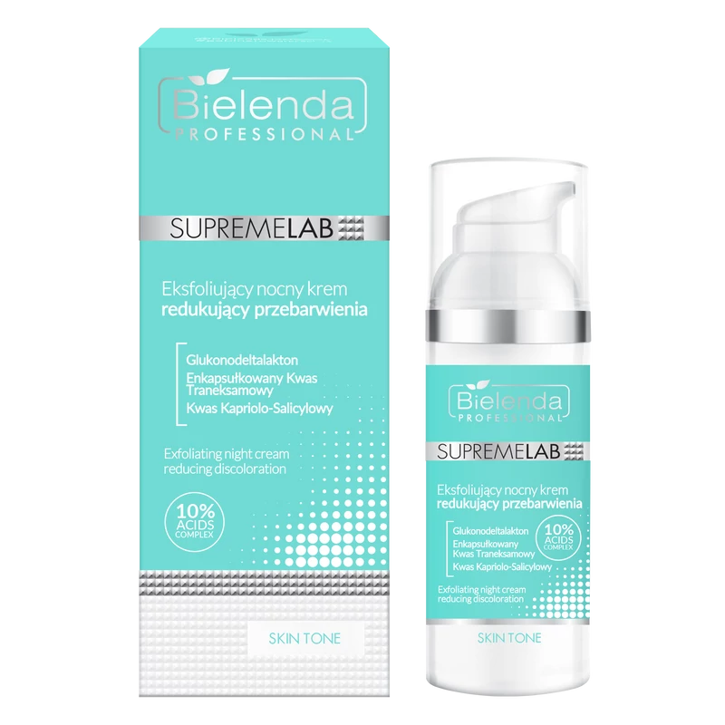 SUPREMELAB - SKIN TONE - Bőrszínjavító és hámlasztó hatású éjszakai arckrém, 50 ml