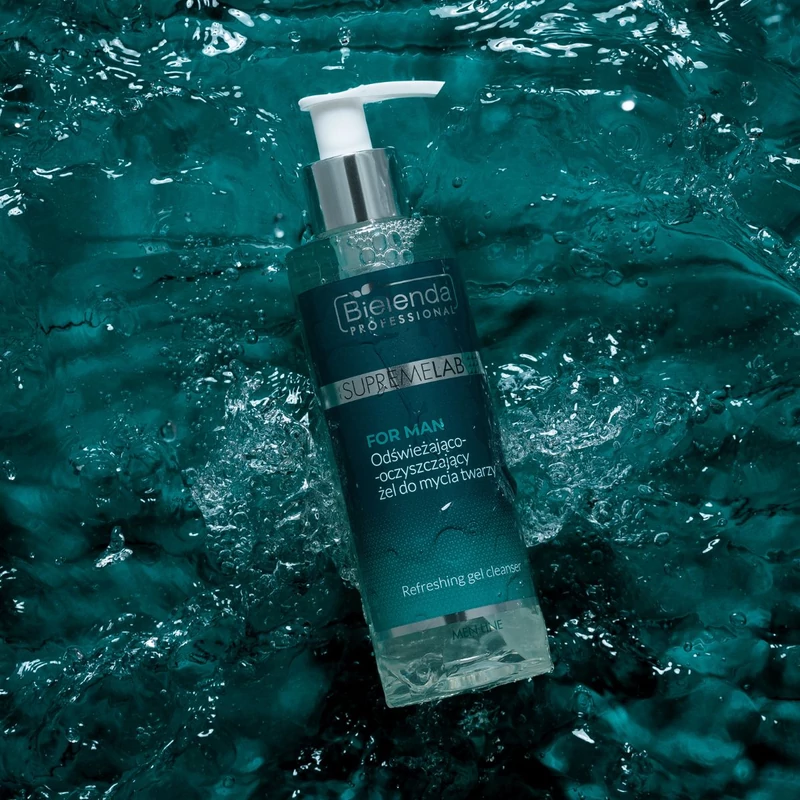 SUPREMELAB - MEN LINE - Frissítő és tisztító hatású arclemosó gél férfiaknak, 200 ml