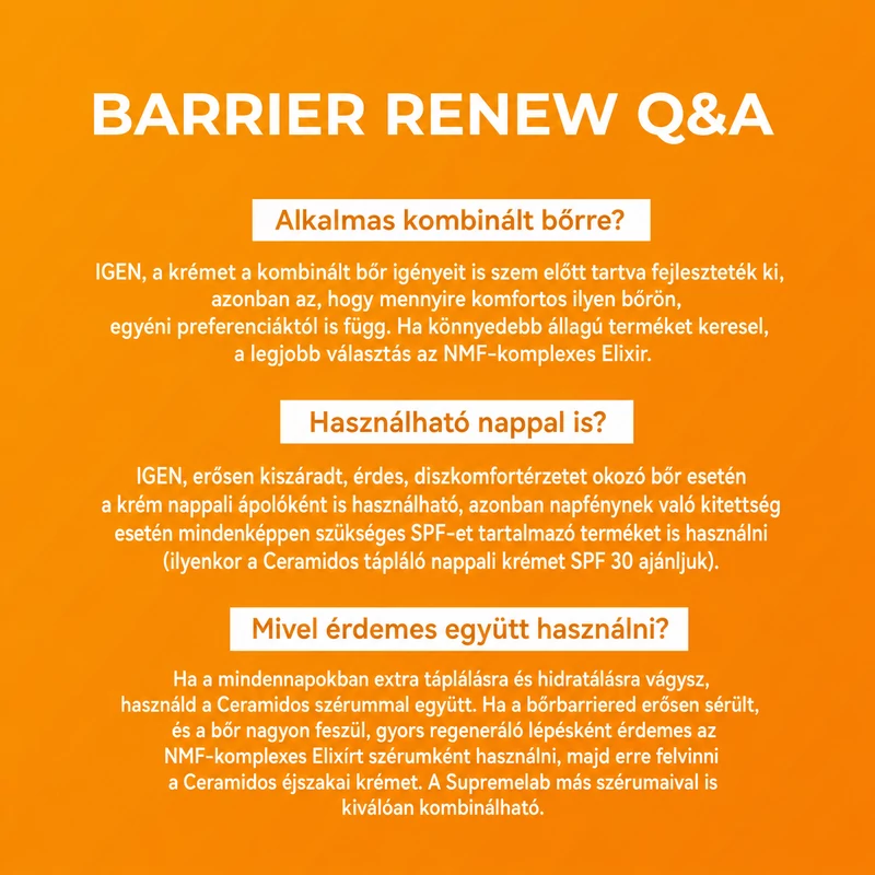 SUPREMELAB - BARRIER RENEW - Intenzív tápláló hatású éjszakai arckrém ceramidokkal, 50 ml
