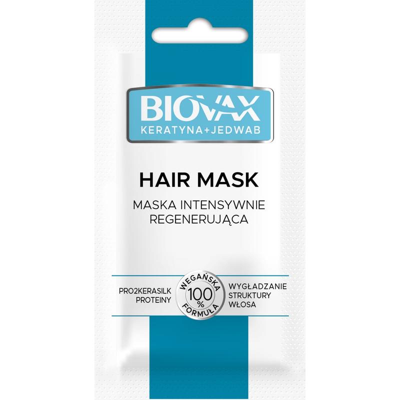 BIOVAX KERATIN + SILK – REGENERÁLÓ, REVITALIZÁLÓ HAJMASZK SÉRÜLT ÉS SZÁRAZ HAJRA 20 ML