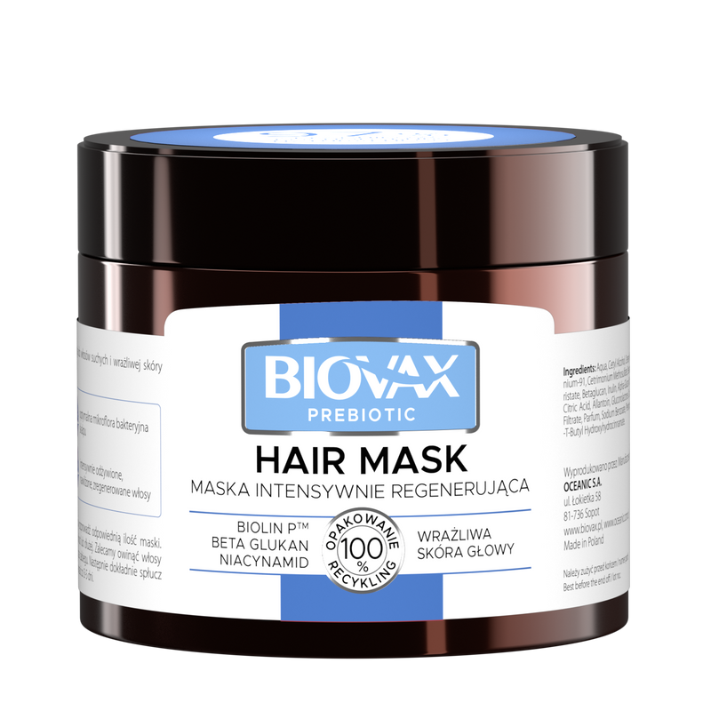 BIOVAX PREBIOTIC – INTENZÍV REGENERÁLÓ HAJMASZK SZÁRAZ HAJRA ÉS ÉRZÉKENY FEJBŐRRE 250 ML