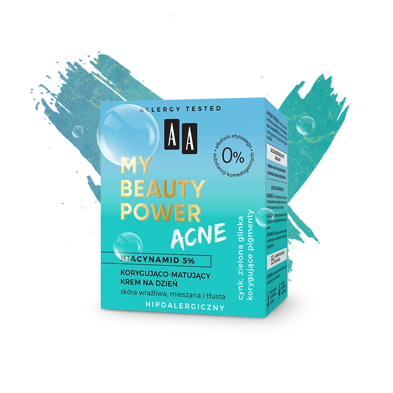 AA MY BEAUTY POWER ACNE - Mattító és korrigáló hatású nappali arckrém 50 ml