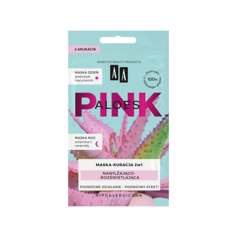 AA Pink Aloe - Hidratáló és bőrszínjavító hatású pakolás szett 2x4 ml
