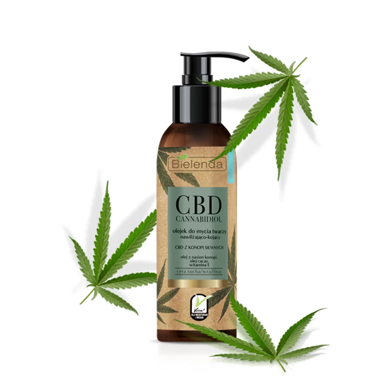 BIELENDA CBD CANNABIDIOL: HIDRATÁLÓ ÉS NYUGTATÓ HATÁSÚ ARCTISZTÍTÓ OLAJ SZÁRAZ ÉS ÉRZÉKENY BŐRRE 140 ML
