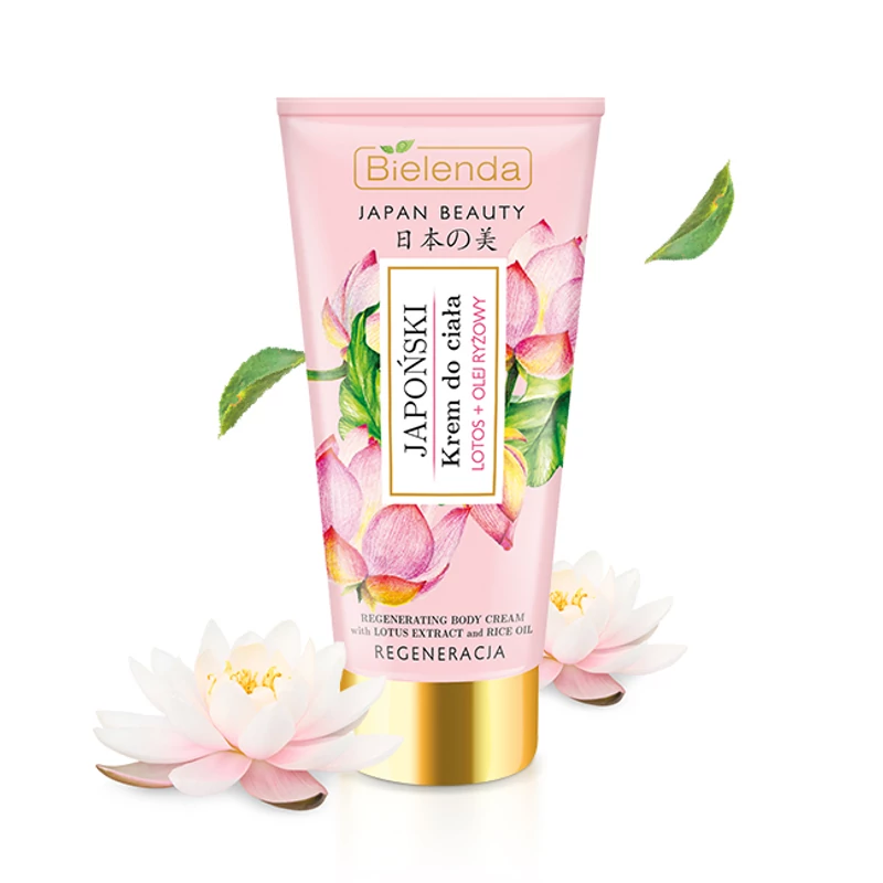 BIELENDA JAPAN BEAUTY: REGENERÁLÓ HATÁSÚ TESTÁPOLÓ KRÉM LÓTUSSZAL ÉS RIZS OLAJJAL 200 ML