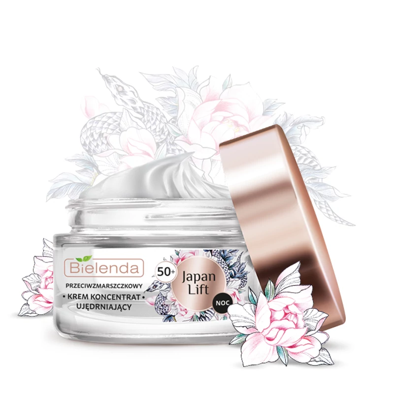 BIELENDA JAPAN LIFT: 50+ RÁNCTALANÍTÓ ÉS FESZESÍTŐ HATÁSÚ ÉJSZAKAI KRÉM-KONCENTRÁTUM 50 ML