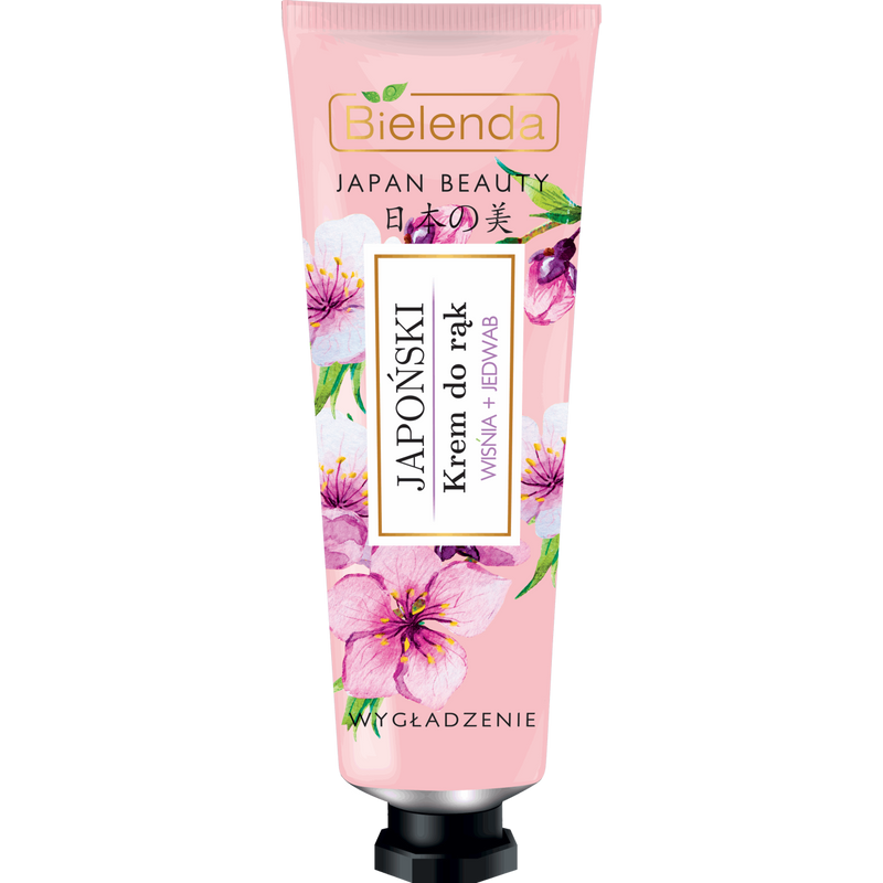 BIELENDA JAPAN BEAUTY: BŐRKISIMÍTÓ HATÁSÚ KÉZÁPOLÓ KRÉM CSERESZNYÉVEL ÉS SELYEM PROTEINNEL 50 ML