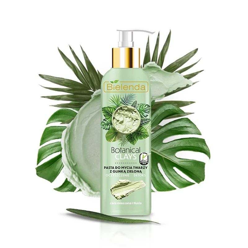 BIELENDA BOTANICAL CLAYS: Vegán arclemosó paszta zöld agyaggal 190 g