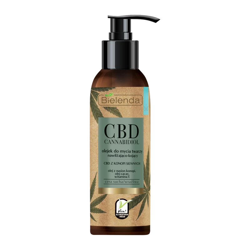 BIELENDA CBD CANNABIDIOL: HIDRATÁLÓ ÉS NYUGTATÓ HATÁSÚ ARCTISZTÍTÓ OLAJ SZÁRAZ ÉS ÉRZÉKENY BŐRRE 140 ML