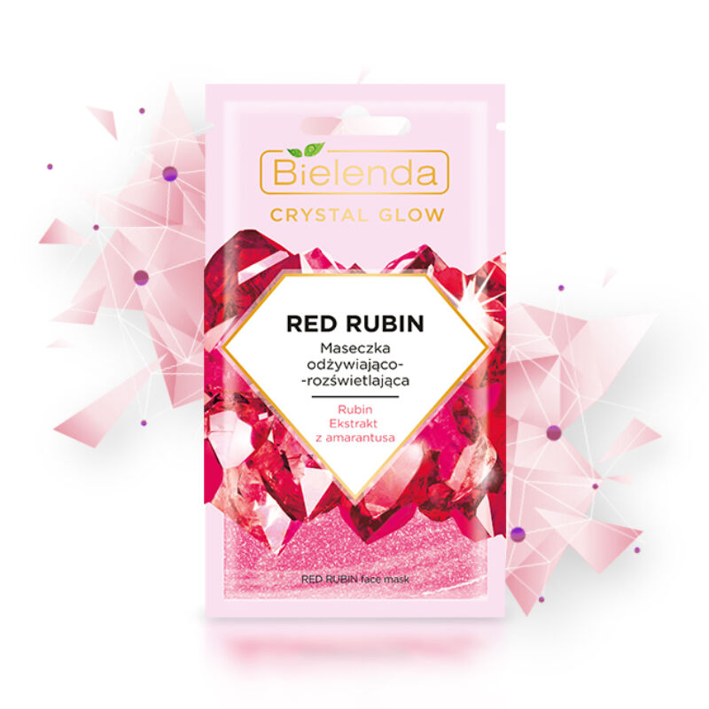 BIELENDA CRYSTAL GLOW: RED RUBIN Tápláló és ragyogást helyreállító hatású pakolás 8 g