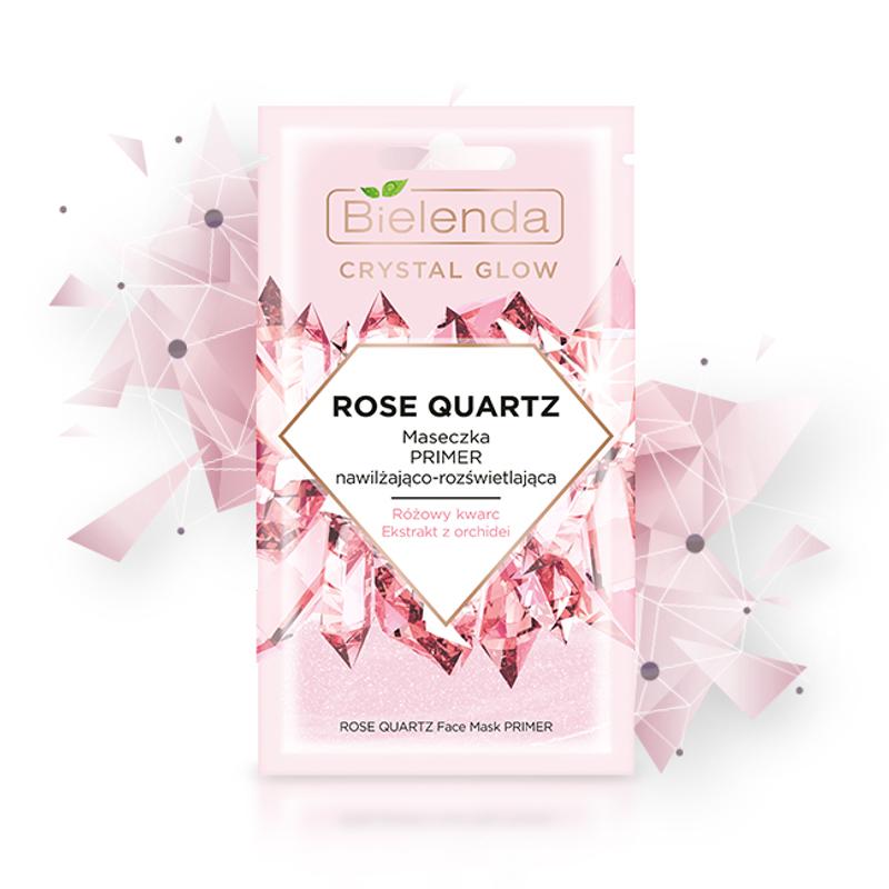 BIELENDA CRYSTAL GLOW: ROSE QUARTZ Hidratáló és bőrszínjavító hatású pakolás és PRIMER 8 g
