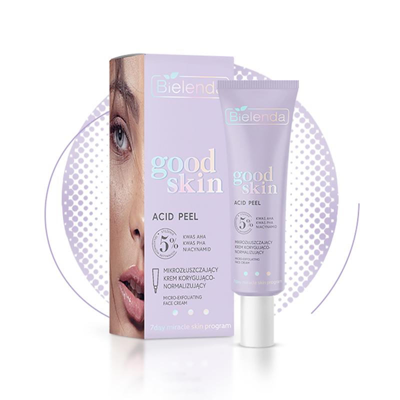 BIELENDA GOOD SKIN ACID PEEL: Korrigáló és normalizáló hatású mikro-hámlasztó arckrém 50 ml