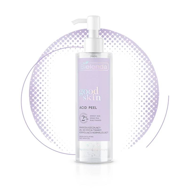 BIELENDA GOOD SKIN ACID PEEL: Korrigáló és normalizáló hatású mikro-hámlasztó arclemosó gél 195 g