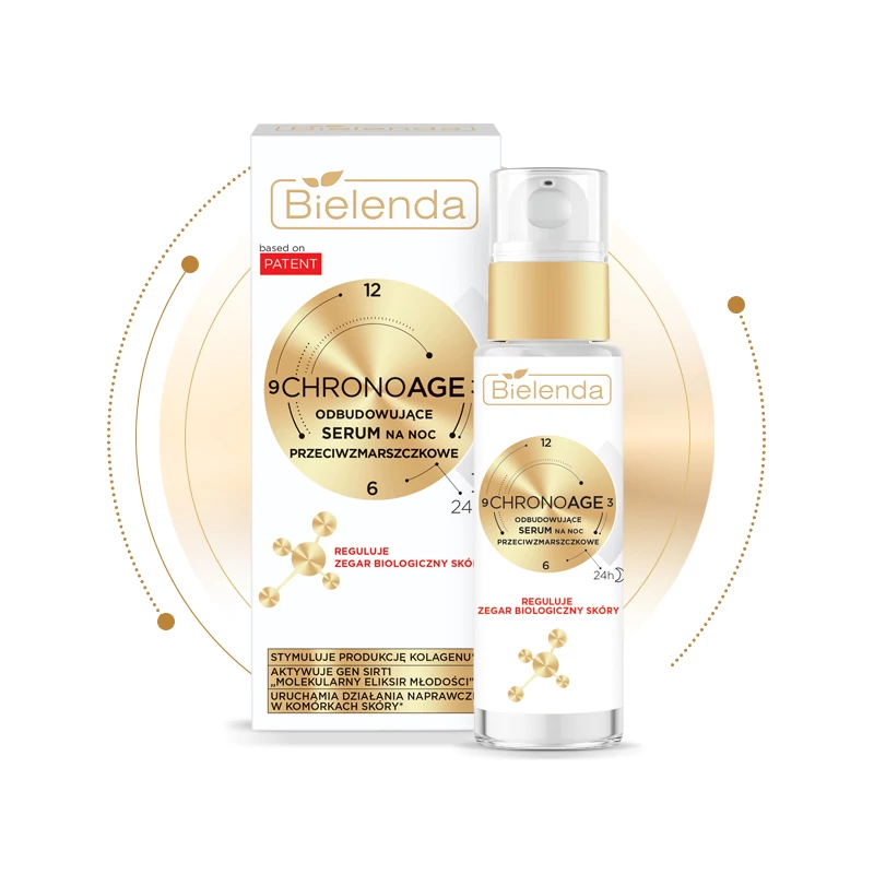 BIELENDA - CHRONO AGE 24h - Újjáépítő és ránctalanító hatású éjszakai szérum, 30 ml