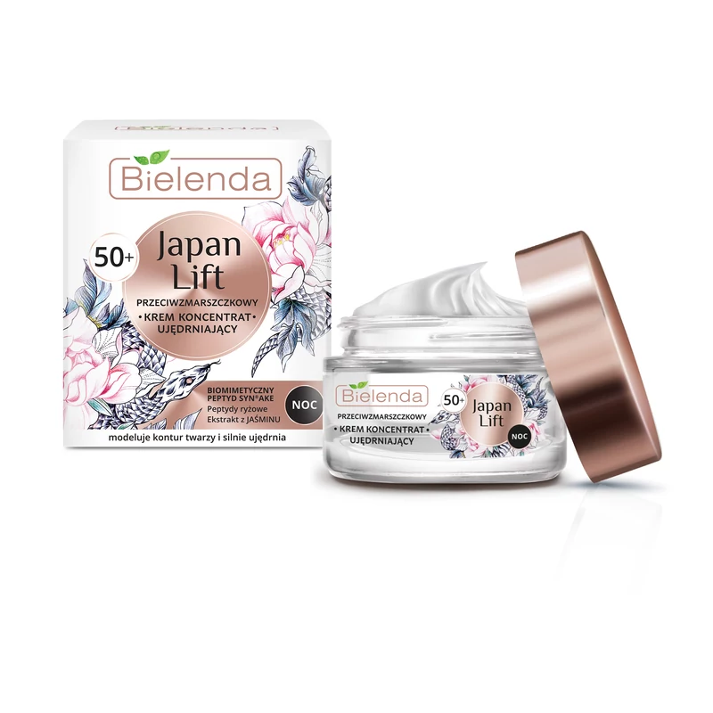 BIELENDA JAPAN LIFT: 50+ RÁNCTALANÍTÓ ÉS FESZESÍTŐ HATÁSÚ ÉJSZAKAI KRÉM-KONCENTRÁTUM 50 ML