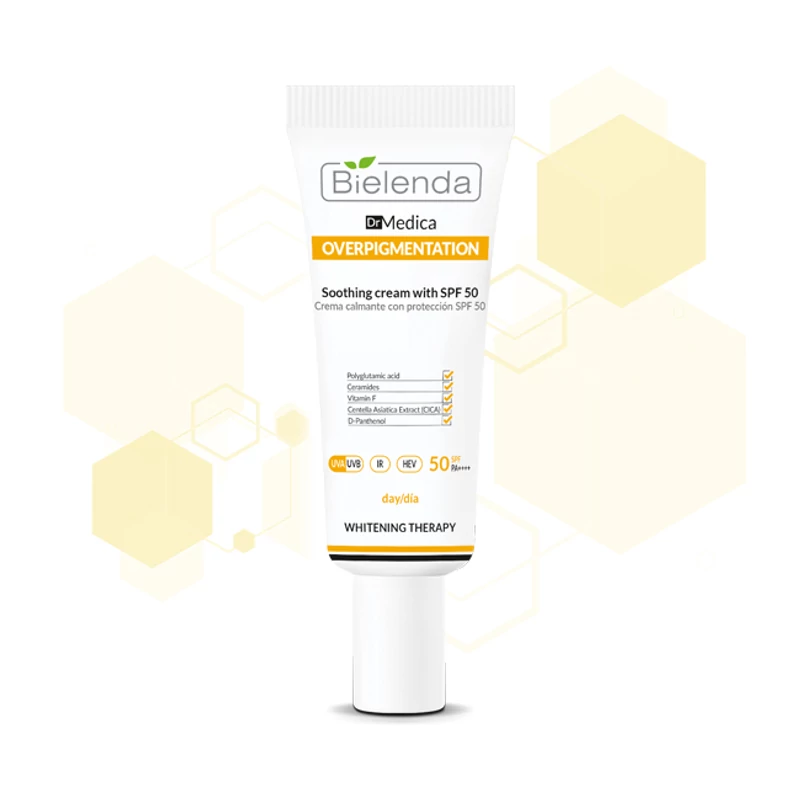 Bielenda Dr. Medica Overpigmentation Nyugtató hatású nappali arckrém SPF 50, 50 ml