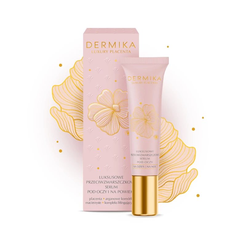 DERMIKA: LUXURY PLACENTA Luxus ránctalanító hatású szemkörnyéki szérum növényi placentával, 15 ml