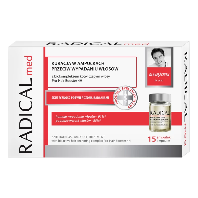 FARMONA RADICAL MED: HAJHULLÁS ELLENI AMPULLA-KEZELÉS FÉRFIAKNAK 15 X 5 ML LEJÁRAT: 2021.04.