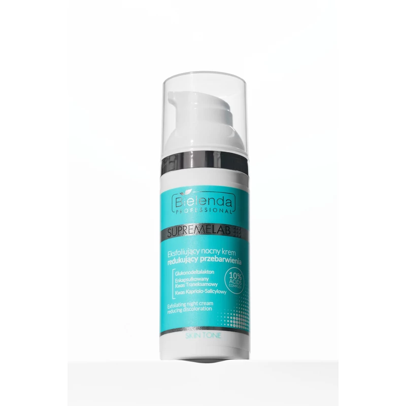 SUPREMELAB - SKIN TONE - Bőrszínjavító és hámlasztó hatású éjszakai arckrém, 50 ml